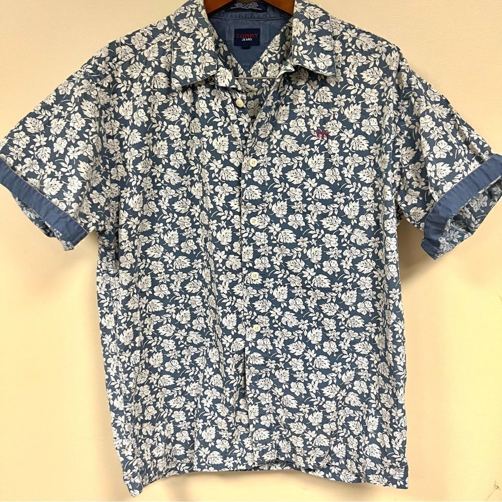 Tommy Jeans floral print button down.  Size L